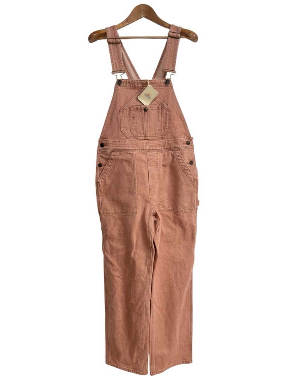 Faherty Rose Pink Cotton Carpenter Overalls Jumpsuit
